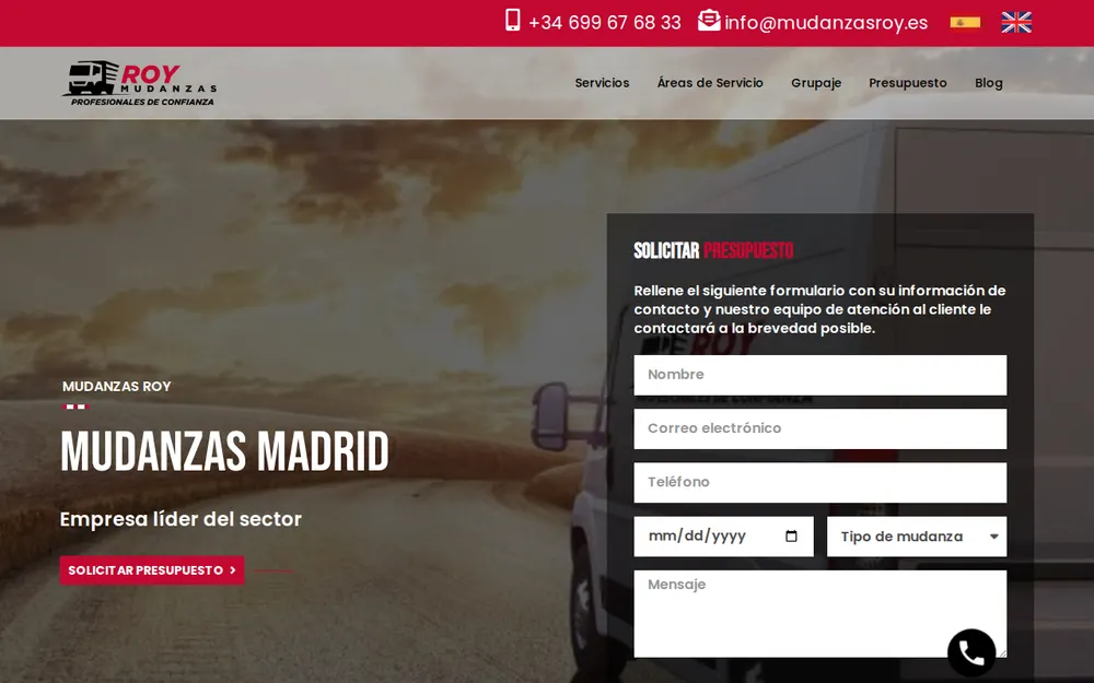 Mudanzas Roy homepage