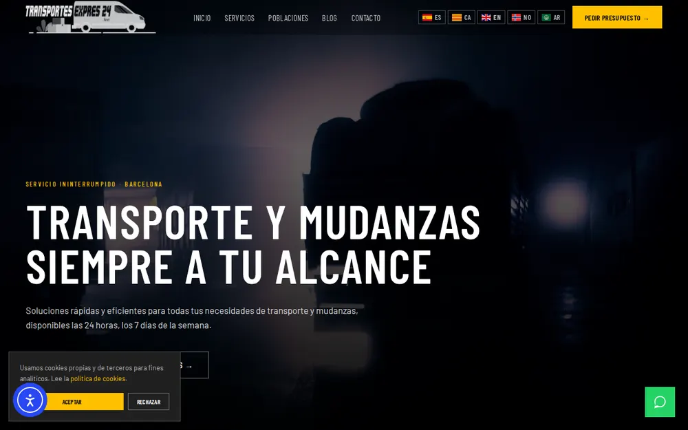 Mudanzas Transporte Express 24/7 homepage