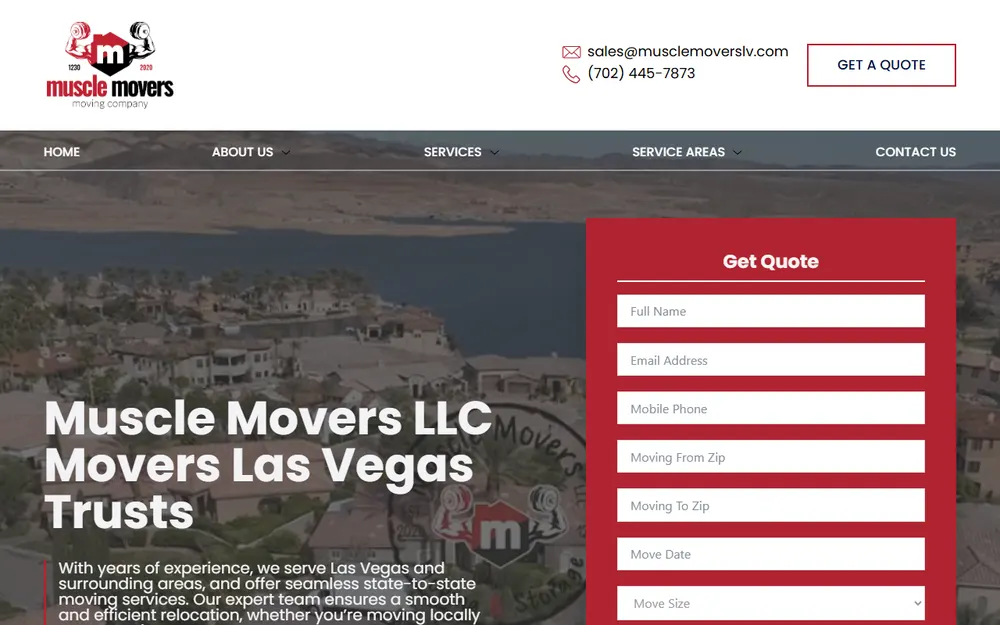 Muscle Movers LLC Las Vegas homepage