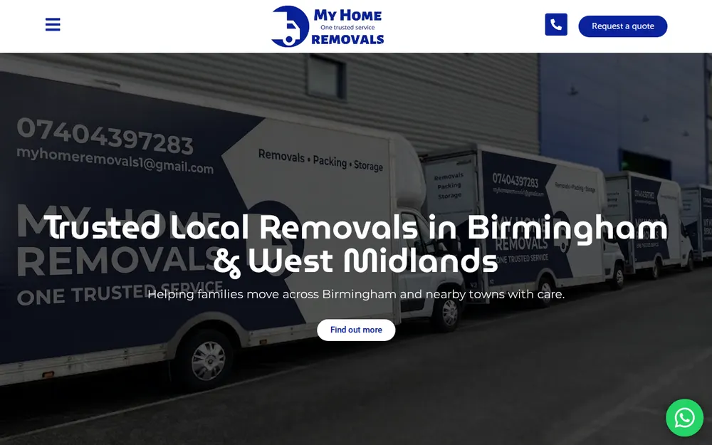 My Home Removals homepage
