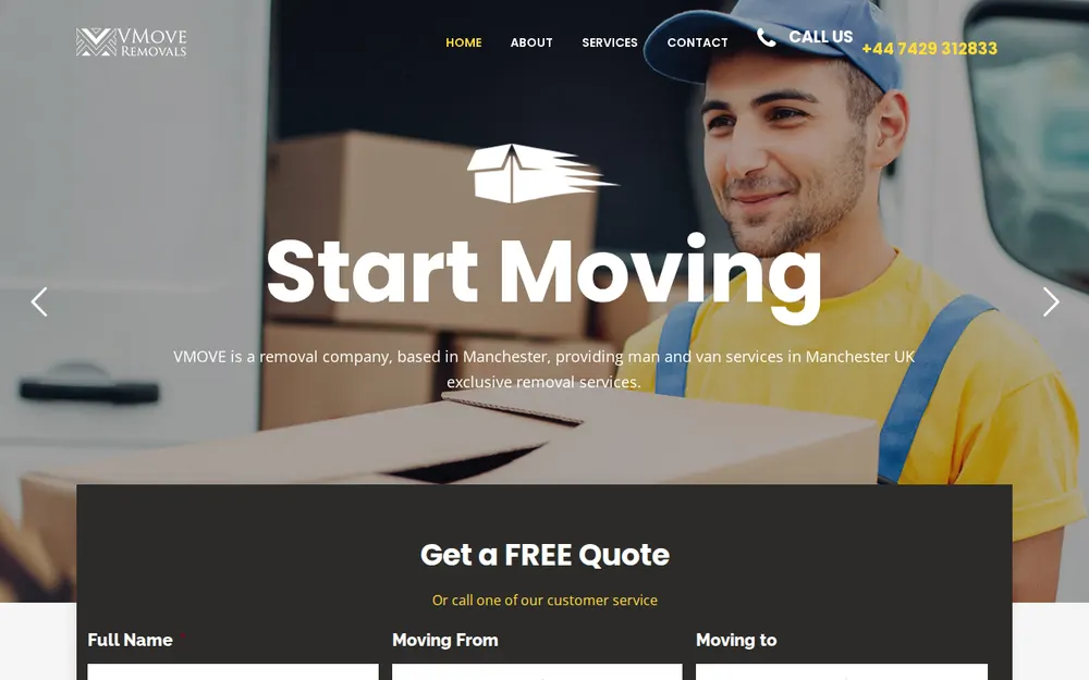 My man and Van Manchester/Vmove Removals homepage