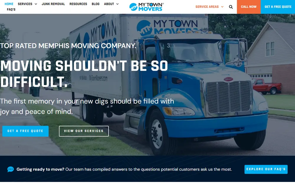 My Town Movers homepage