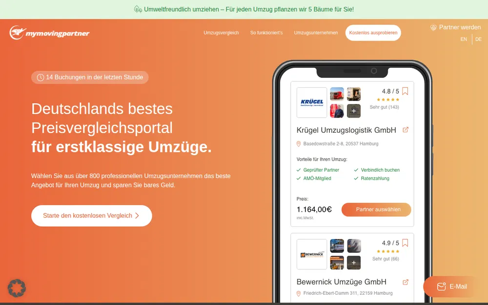 mymovingpartner GmbH - professionell online umziehen homepage