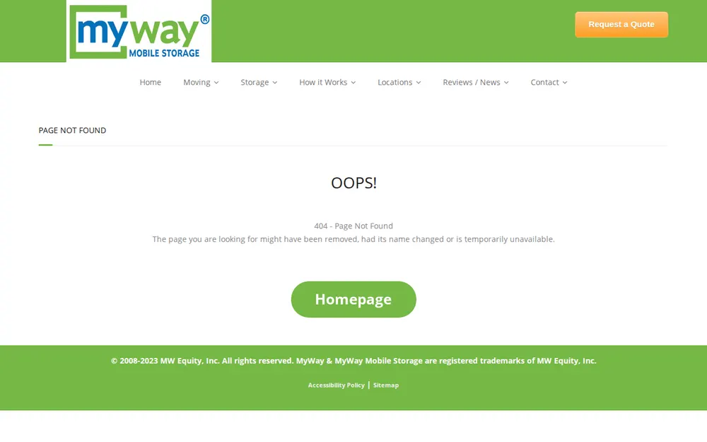 MyWay Mobile Storage of Pittsburgh homepage