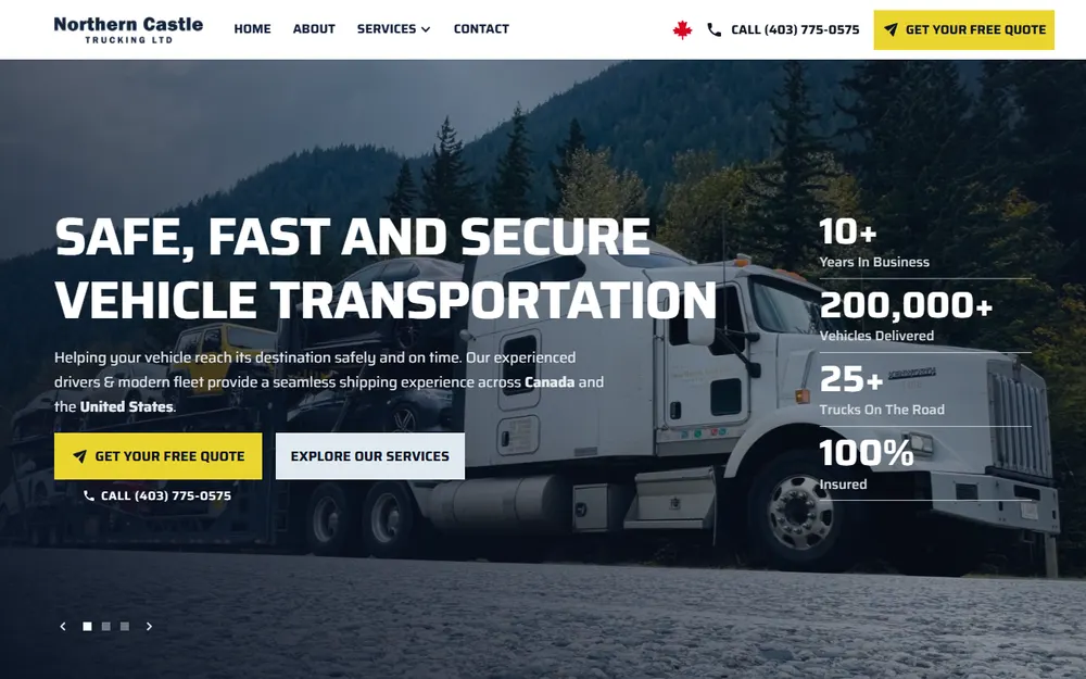 NCT (Northern Castle Trucking Ltd.) homepage
