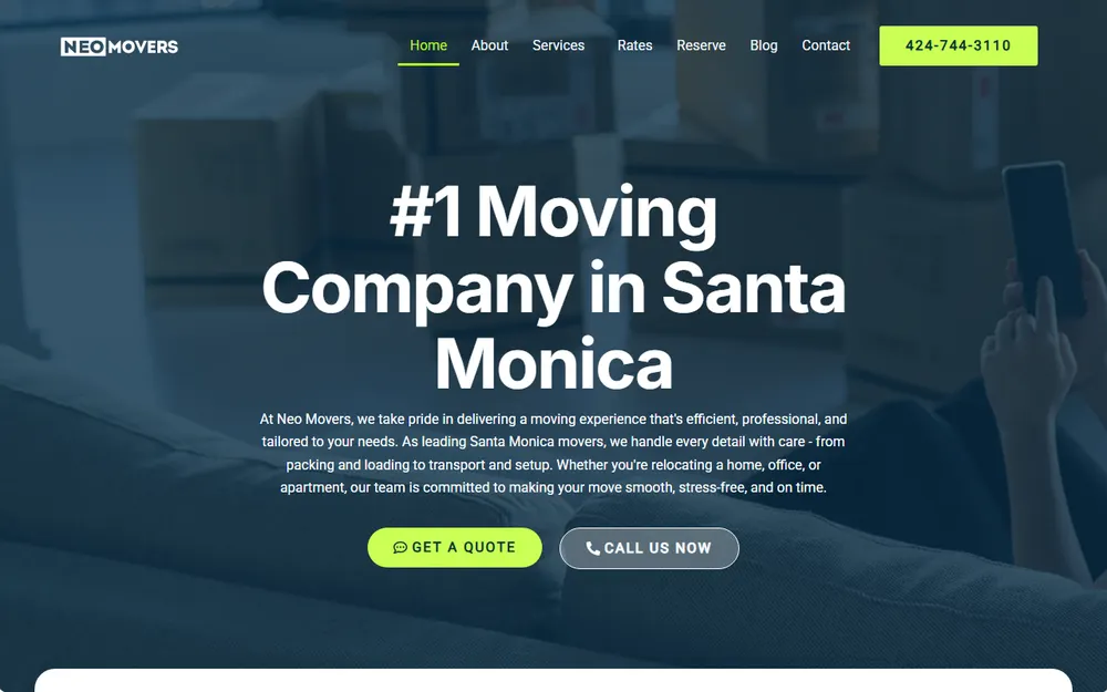 Neo Movers homepage