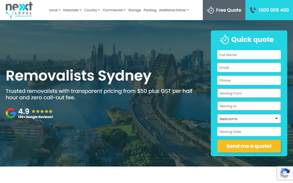 Next Level Removals homepage