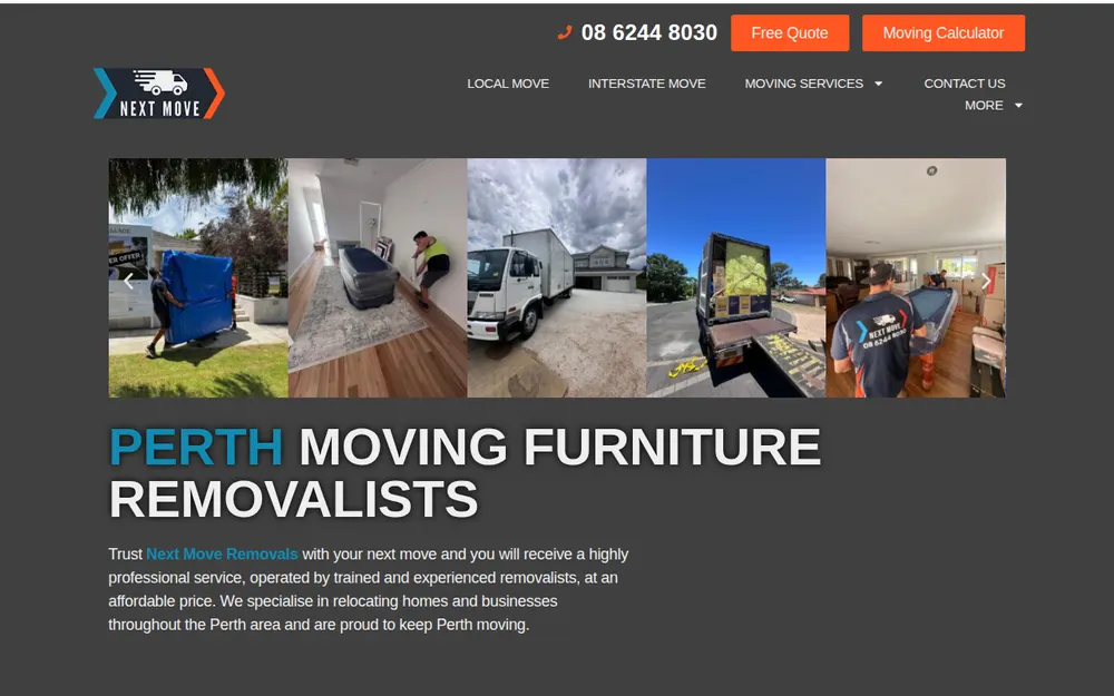 Next Move Removals homepage