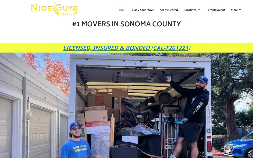 Nice Guys Movers San Diego homepage
