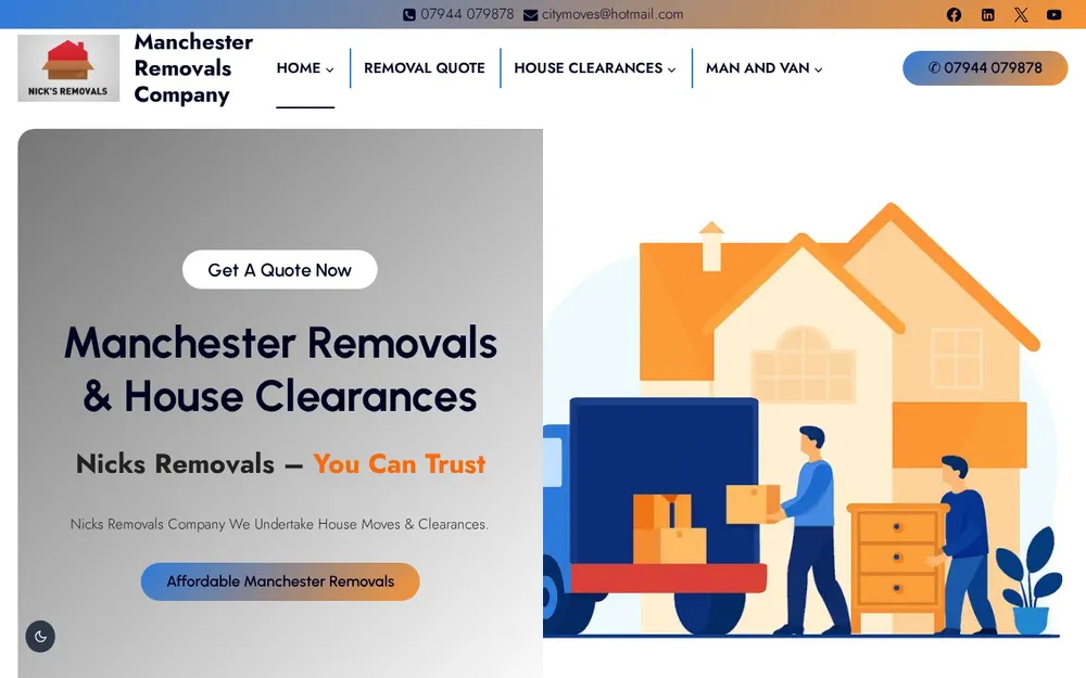 Nicks Removals homepage