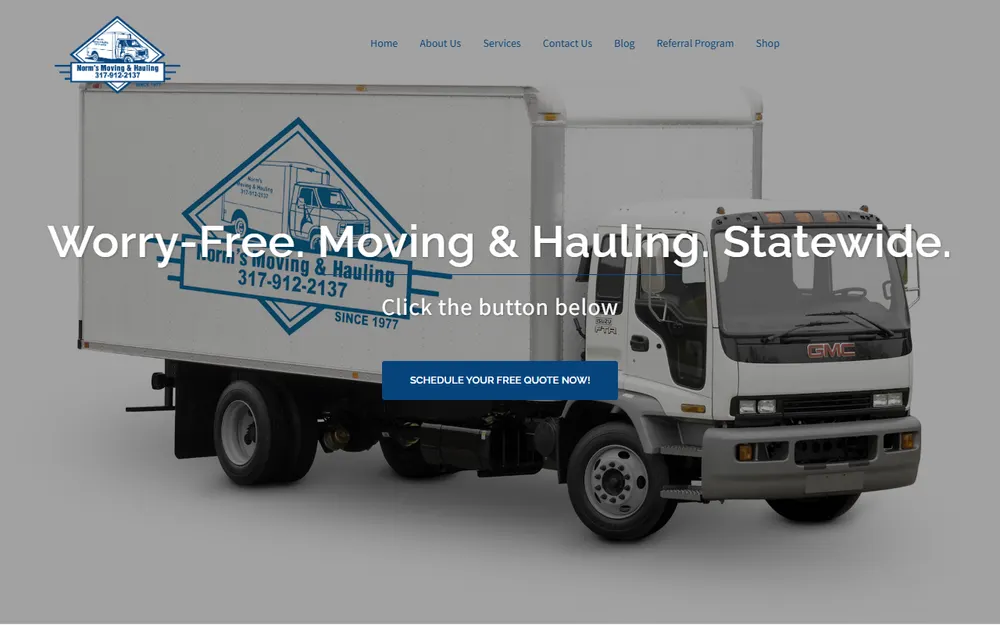 Norms Moving & Hauling homepage