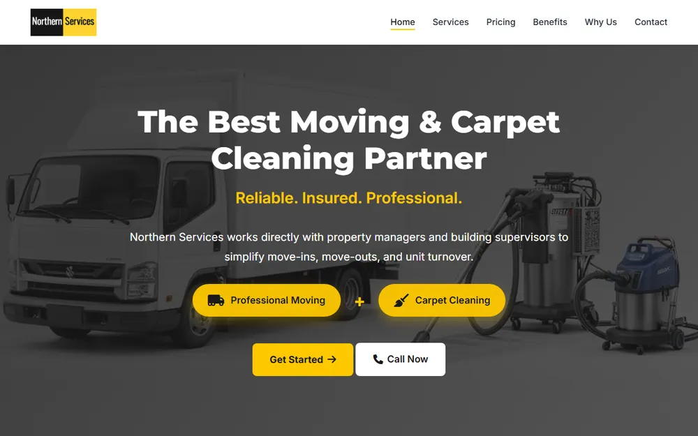 Northern movers homepage