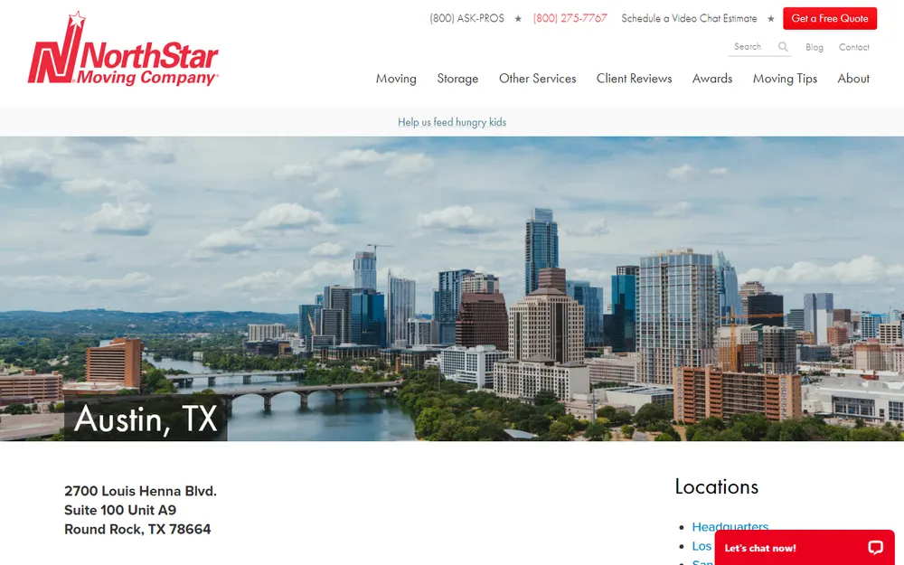 NorthStar Moving Company homepage