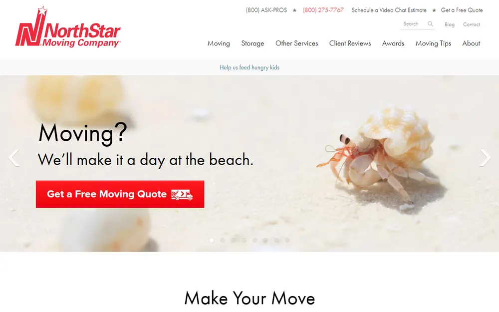 NorthStar Moving Company homepage