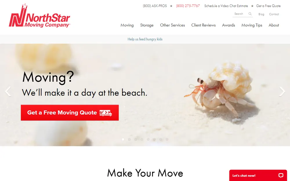 NorthStar Moving Company homepage