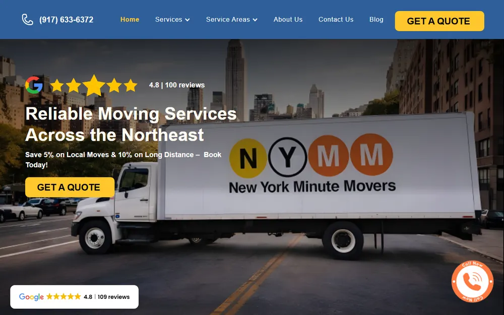 NY Minute Movers Inc. homepage