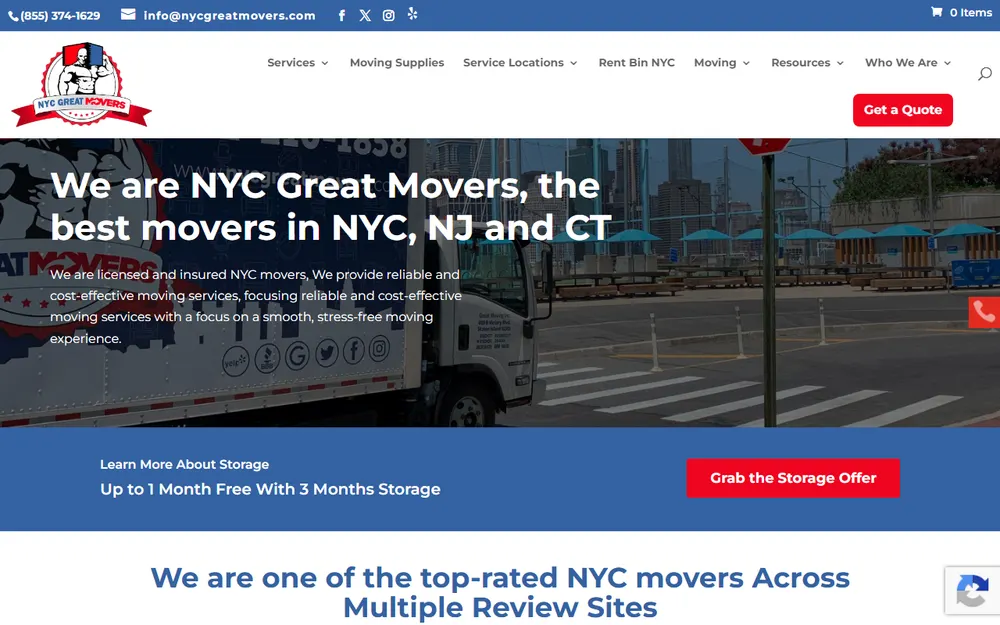 NYC Great Movers homepage