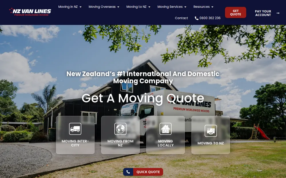NZ Van Lines - Christchurch Movers homepage