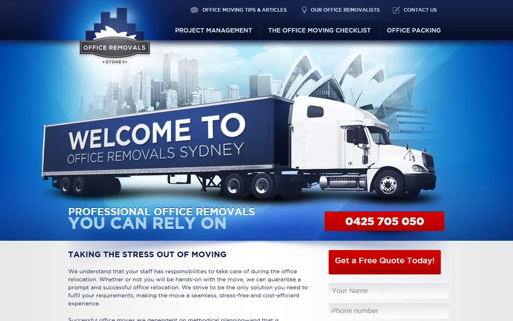 Office Removals Sydney homepage