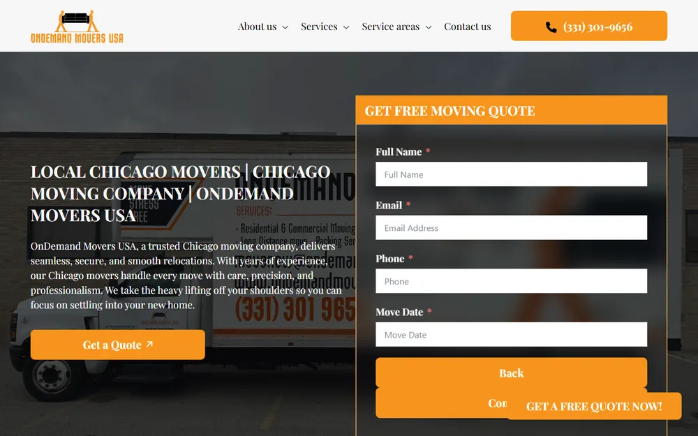 Ondemand Movers USA homepage