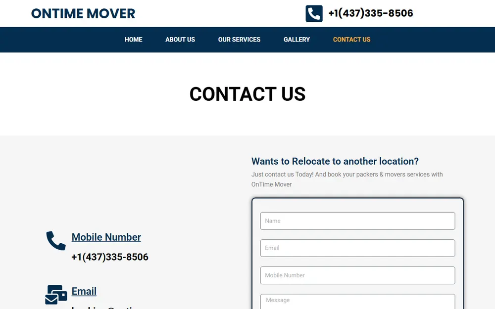 ONTIME MOVERS INC homepage