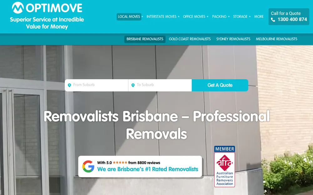 Optimove removalists brisbane homepage