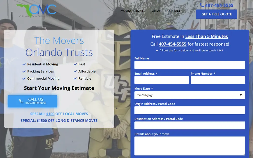 Orlando Moving Company homepage