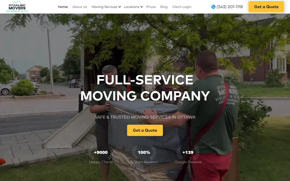 Ottawa Best Movers homepage
