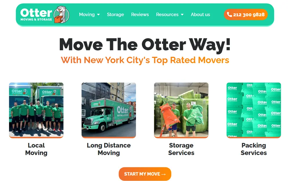 Otter Moving & Storage homepage