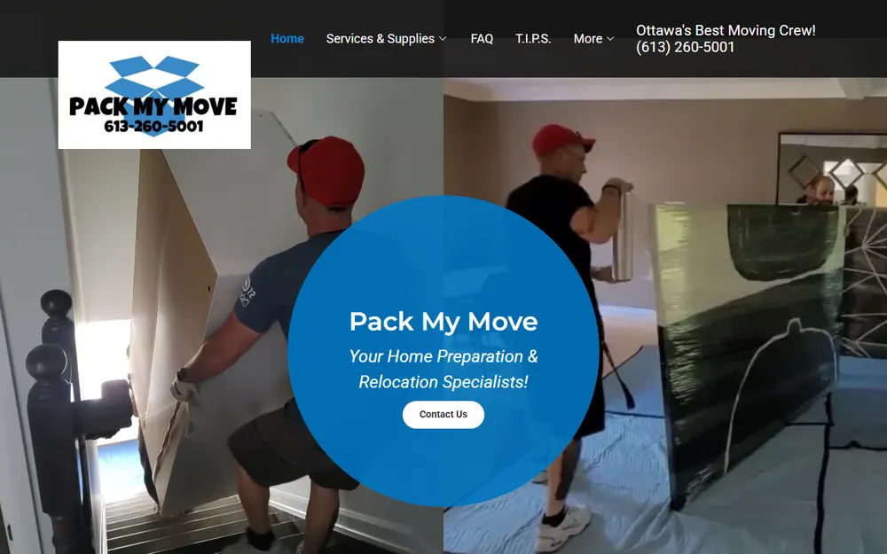 Pack My Move homepage