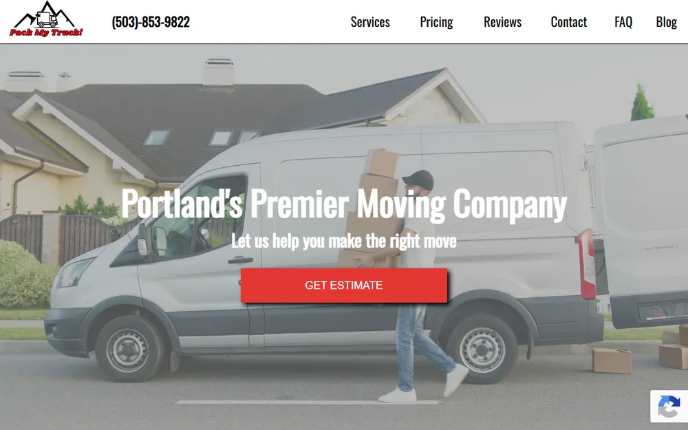 Pack My Truck Moving homepage