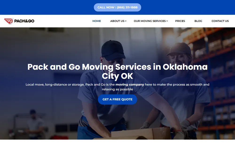 Pack&Go Moving and Storage homepage
