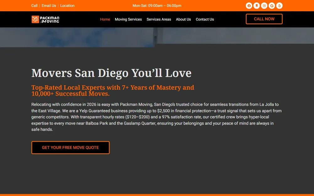 Packman Moving LLC homepage