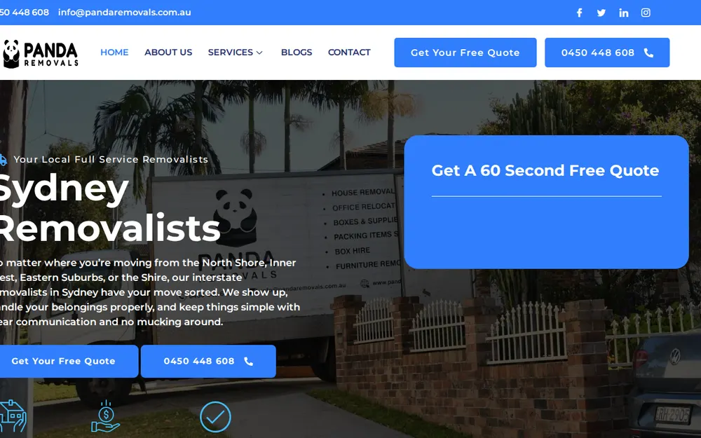 Panda removals homepage