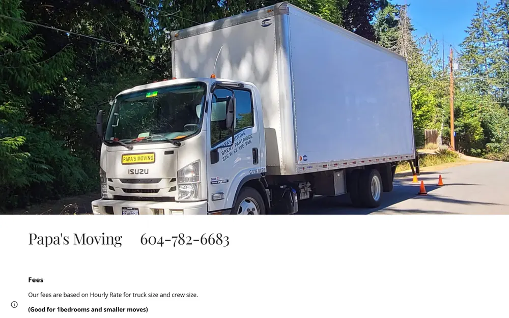 Papa's Moving homepage