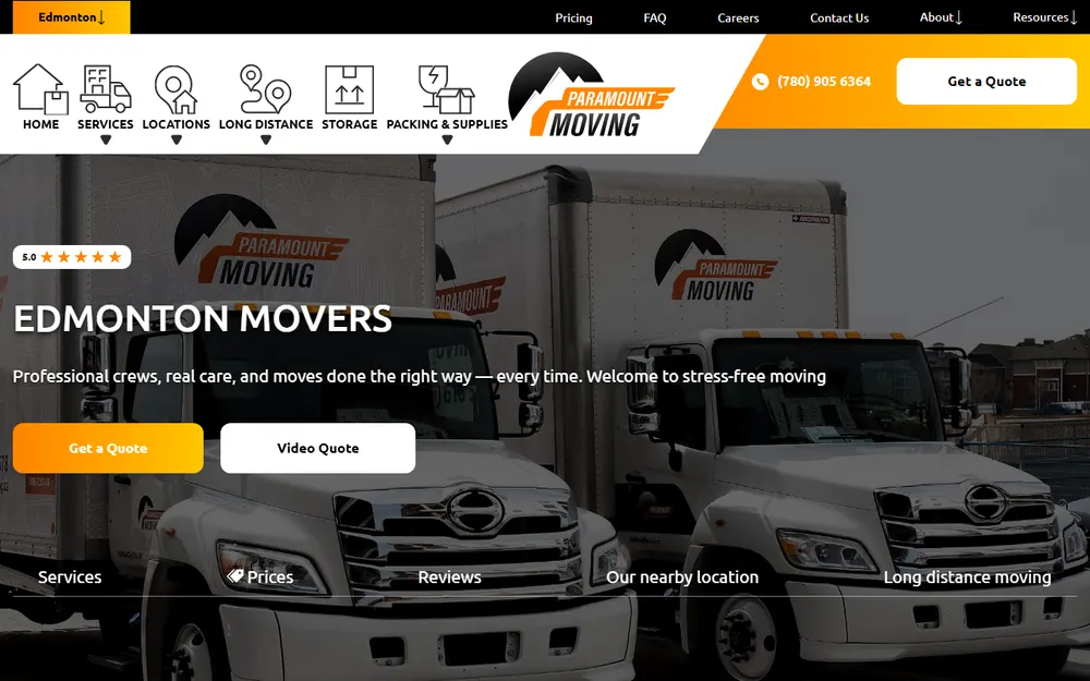 Paramount Moving homepage