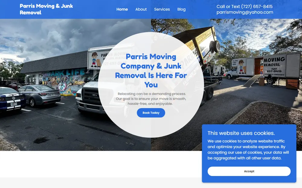 Parris Moving LLC homepage