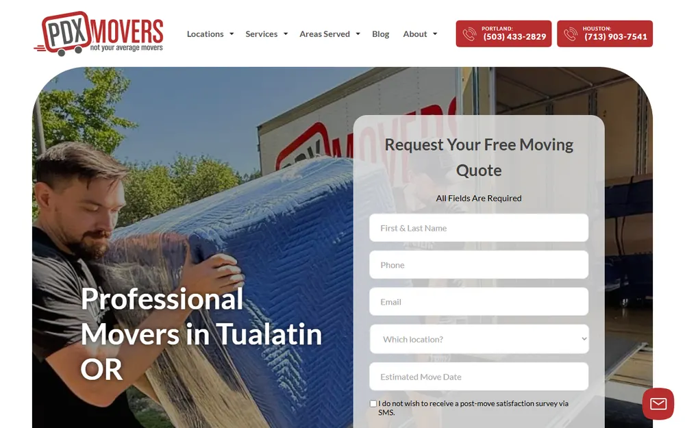 PDX Movers homepage