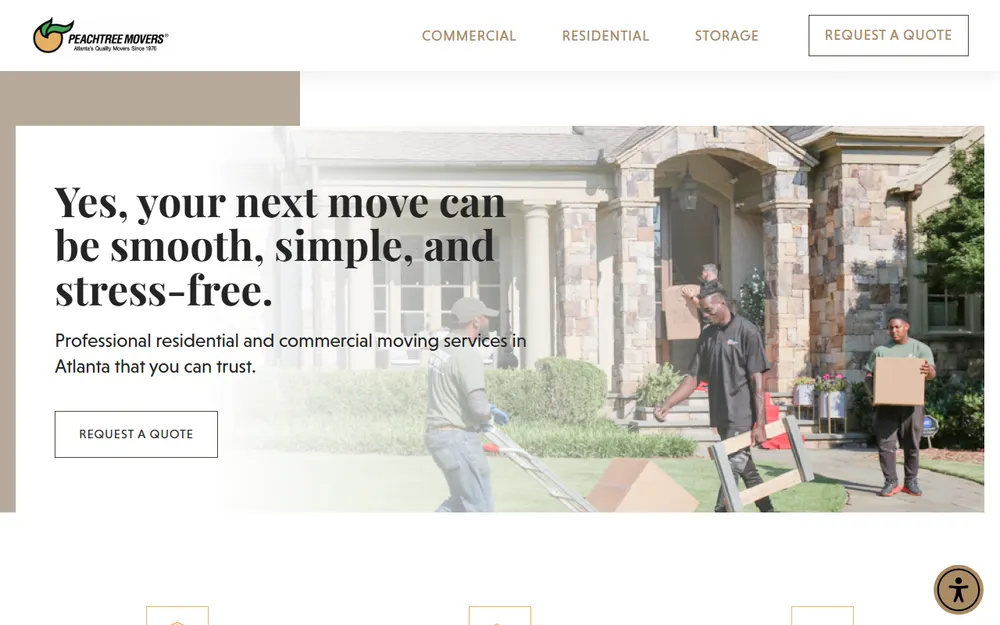 Peachtree Movers homepage