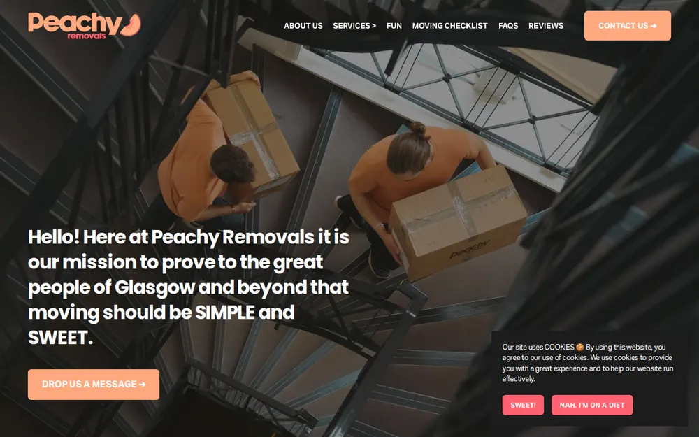 Peachy Removals homepage