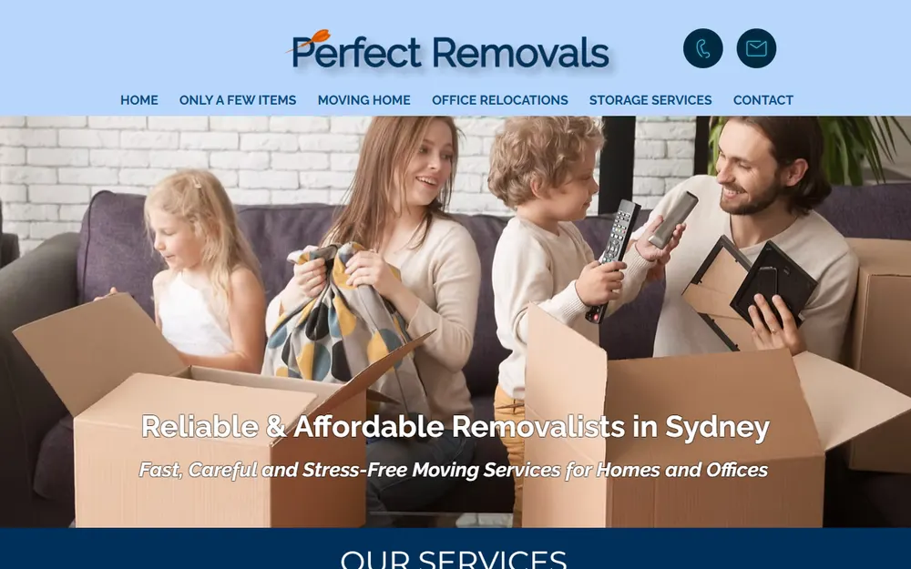 Perfect Removals homepage