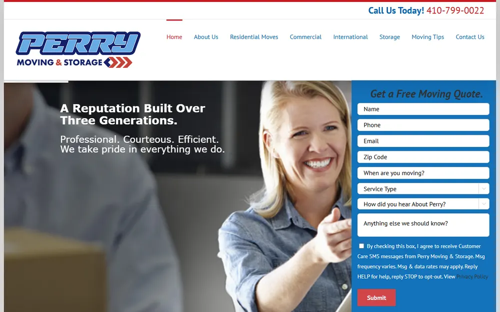 Perry Moving & Storage homepage