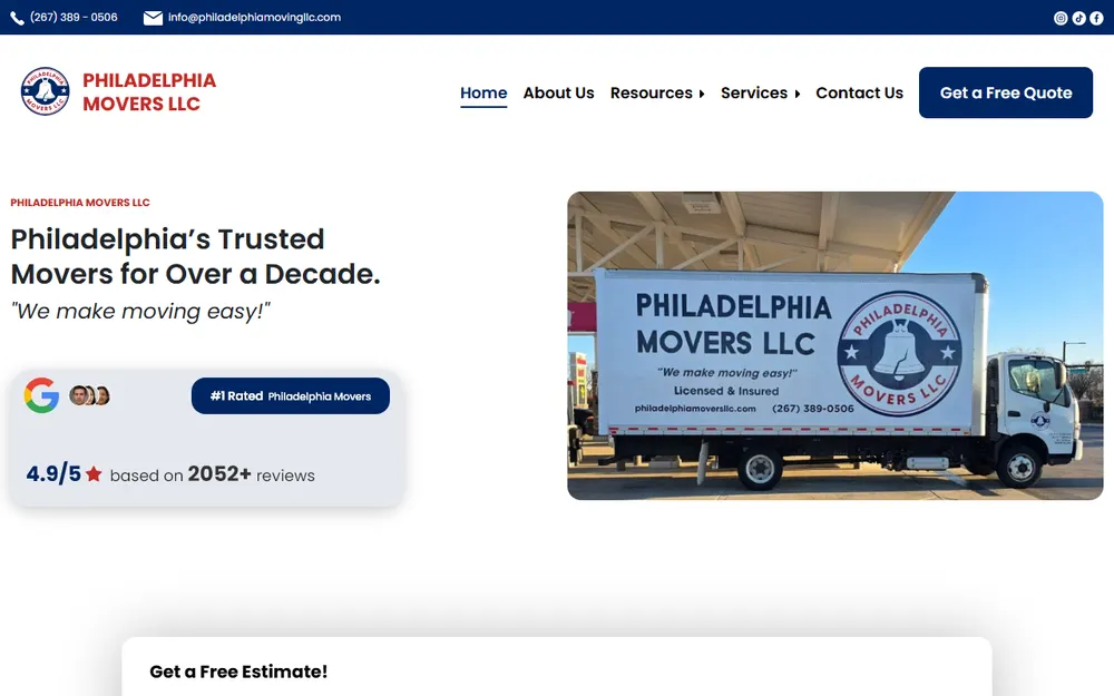 Philadelphia Movers LLC homepage