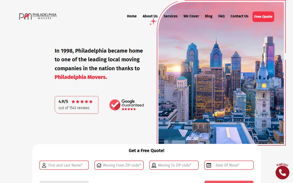 Philadelphia Movers homepage