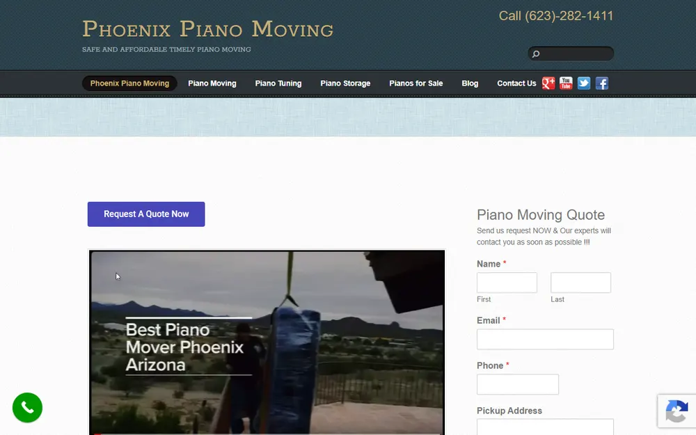 Phoenix Piano Moving homepage