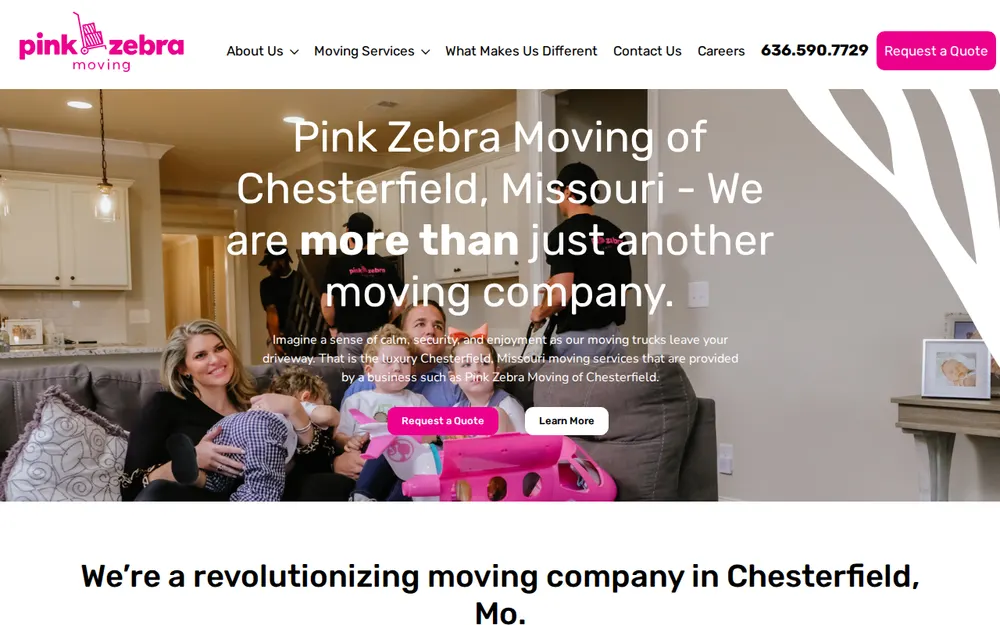 Pink Zebra Moving of Chesterfield, MO homepage
