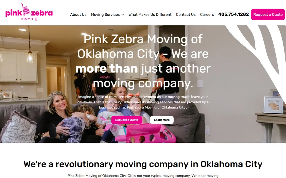 Pink Zebra Moving homepage
