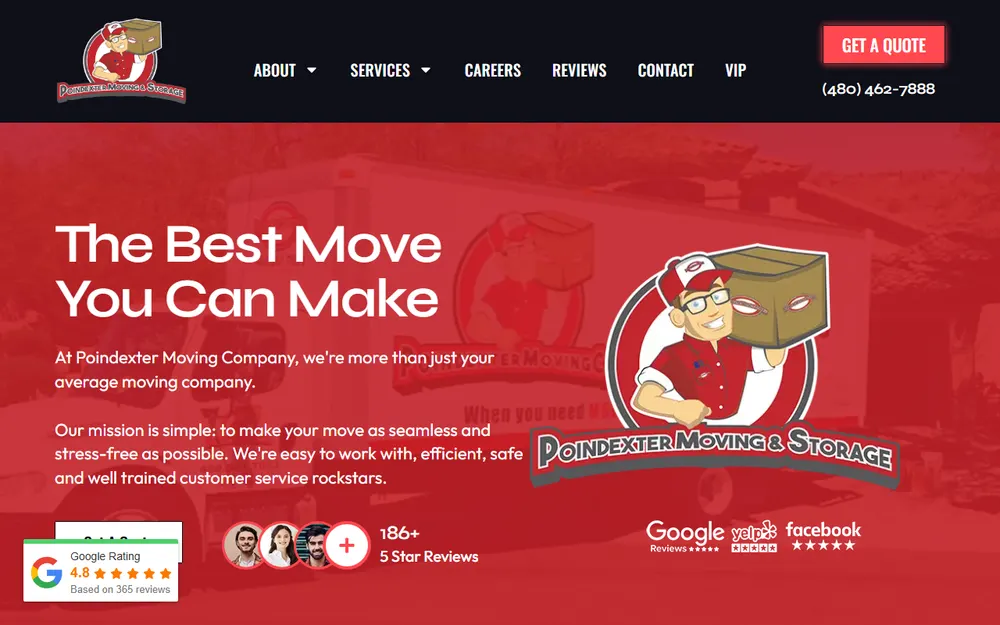 Poindexter Moving homepage