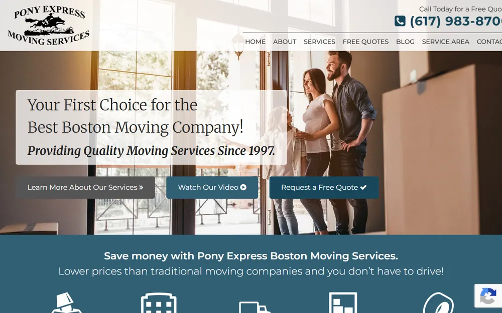 Pony Express Moving Services homepage