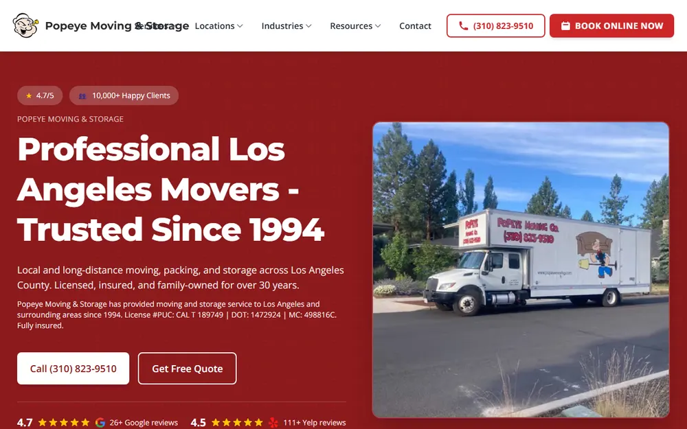 Popeye Moving & Storage Co. homepage